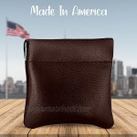 Nabob Leather Genuine Leather Squeeze Coin Purse Coin Pouch Made IN U.S.A. Change Holder For Men/Woman Size 3.5 X 3.5 (Chestnut)