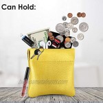 Nabob Leather Genuine Leather Squeeze Coin Purse Coin Pouch Made IN U.S.A. Change Holder For Men/Woman Size 3.5 X 3.5 (Yellow)