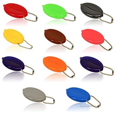Oval Rubber Coin Purse Change Holder Made in U.S.A. For Men/Woman With Chain By Nabob (Mix color 5 Pack)
