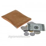 Pack of 4 Faux Leather Squeeze Coin Purse for Men & Women - Front Pocket Pouch for Bill and Coins