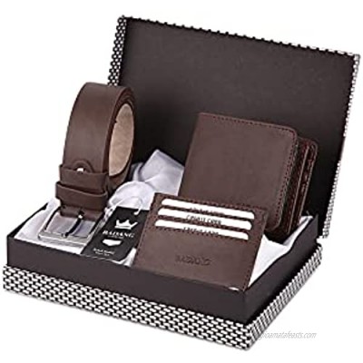Badang Classic Leather Mat Wallet  Belt  Credit Card Holder Gift Accessory Set  Card Holder and Belt Set (maximum 9 cards) & (maximum additional 6 cards) (Set of 3)… (Grey)