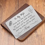 Bride Wedding Gifts from Groom Romantic Wife Wedding Engraved Wallet Card Groom to Bride on Wedding Day Bride to Be Gifts for Her