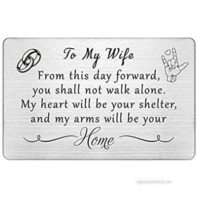 Bride Wedding Gifts from Groom Romantic  Wife Wedding Engraved Wallet Card  Groom to Bride on Wedding Day  Bride to Be Gifts for Her