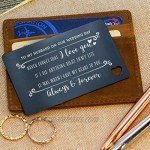 MUUJEE Love Note Card to Groom from Bride - to My Husband on Our Wedding Day Metal Wallet Card Insert
