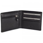 SADDLER Mens Genuine Leather 2 Section 10 Credit Card Tab Billfold Wallet with Zipped Coin Pocket | Gift boxed