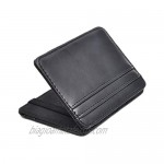 Slim Pocket Wallet with Magic Money Clip & Card Holders Genuine Leather