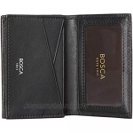 Bosca Nappa Vitello Full Gusset 2 Pocket Card Case with ID - Black Leather