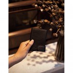 Credit Card Holder Slim Leather Pop up Wallet RFID Blocking Metal Card Case for Man and Women