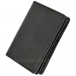 Genuine Leather Expandable Credit Card Outside Id Business Card Holder Wallet 070BK