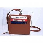 Guaranteed Fit Travel Leather CDC Vaccination Card Holder 4 X 3 with Lanyard Immunization Record Vaccine Multiple Cards Holder Horizontal Style Zipper Pocket Great For Family (Brown)