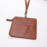 Guaranteed Fit Travel Leather CDC Vaccination Card Holder 4 X 3 with Lanyard Immunization Record Vaccine Multiple Cards Holder Horizontal Style Zipper Pocket Great For Family (Brown)