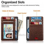 Slim Minimalist Front Pocket Wallet Fintie RFID Blocking Credit Card Holder Card Cases with ID Window for Men Women (Brown)