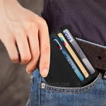 Slim Minimalist Front Pocket Wallet Fintie RFID Blocking Credit Card Holder Card Cases with ID Window for Men Women (Black)