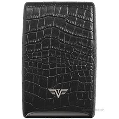 TRU VIRTU Credit Card Case FAN Leather (Croco Black)