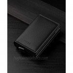 VULKIT Pop Up Wallet Automatic Leather Slim Credit Card Holder RFID Blocking Metal Double Card Case for Men and Women