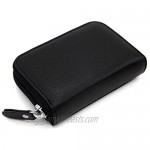 Zhoma RFID Blocking Genuine Leather Credit Card Case Holder Security Travel Wallet - Black