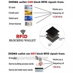 Zhoma RFID Blocking Genuine Leather Credit Card Case Holder Security Travel Wallet - Black