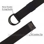 Canvas Belt Web Belt for Men/Women with Metal Double D Ring Buckle 1 1/2 Wide