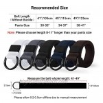 ITIEZY 2 Pcs Canvas Belt with Double D-Ring Buckle Web Belts Military Cloth Belts for Men