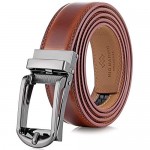 Marino's Mens Genuine Leather Ratchet Dress Belt with Open Linxx Buckle