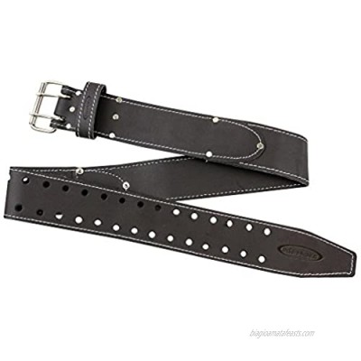 McGuire-Nicholas Men's Standard 2 3/4" inch Oil Tanned Leather Tool Work Belt for 29"-46" Waist  Dark Brown  3"