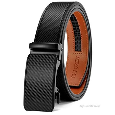 Mens Belt  Chaoren Ratchet Belt Dress with 1 3/8" Genuine Leather  Slide Belt with Easier Adjustable Buckle  Trim to Fit