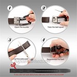 Men's Comfort Genuine Leather Belt with One Click Buckle Fit for 27-46