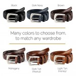 Men's Dress Belt 'ALL GENUINE LEATHER' Stitching 30mm Regular Big and Tall Sizes
