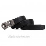Men's Fashion Comfort Leather Dress Belt Designer Adjustable Buckle by Trim to Fit