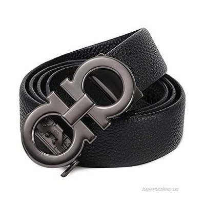Men's Fashion Comfort Leather Dress Belt Designer Adjustable Buckle  by Trim to Fit