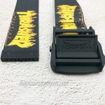 Men's Fashion Waist Belt with Adjustable Buckle Letters Printed Industrial Belts for Men