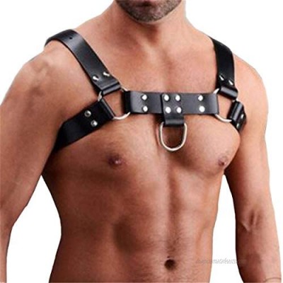 Men's Leather Body Chest Half Harness Belt High Elastic