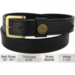 Men's Leather Casual Belt With Shotgun Shell Concho Creased Accent Line