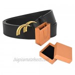 Mens Womens Double Letter Buckle Classical Leather Belts