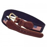 Preston Leather American Flag Belt Blue