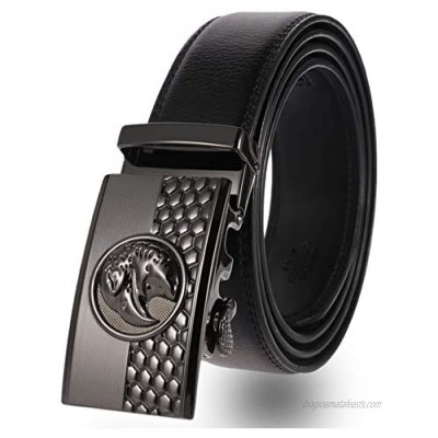 Siepasa Men's Genuine Dress Leather Belt  with automatic fashion buckle  in Elegant gift box