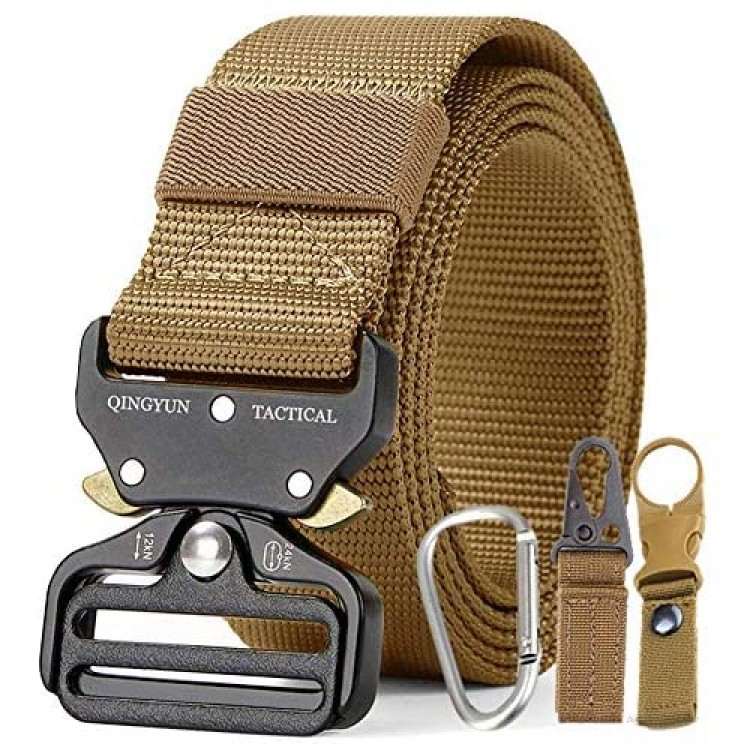 Tactical Belt Military Style Quick Release Belt 1.5 Nylon Riggers Belts for Men Heavy-Duty Quick-Release Metal Buckle