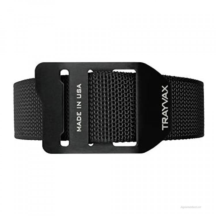 Trayvax Cinch Belt | Black Webbing Black Buckle Size MEDIUM
