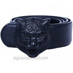Yuangu Men's Big Tiger Buckle 38-mm Top Layer Cowhide Leather Belt