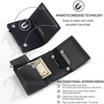 Aiuwo Credit Card Holder for Men Slim Wallet RFID Wallet Smart Wallets for Men Minimalist Wallet for Men with Money Pocket(Carbon Leather)