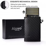 Aiuwo Credit Card Holder for Men Slim Wallet RFID Wallet Smart Wallets for Men Minimalist Wallet for Men with Money Pocket(Carbon Leather)
