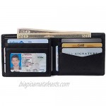 Alpine Swiss RFID Protected Mens Spencer Leather Wallet Bifold 2 ID Windows Divided Bill Section Comes in Gift Box