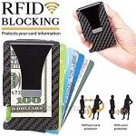 Carbon Fiber Wallet for Men or Women RFID Blocking Minimalist Credit Card Holder - Gift for Husband Dad Wife Slim Money Clip Ridge Wallet for Fathers day or Mothers day (Black)