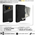 FIDELO Minimalist Wallet for Men - Slim Credit Card Holder RFID Mens Wallets with Magnetic Money Clip Removable Black Leather Case