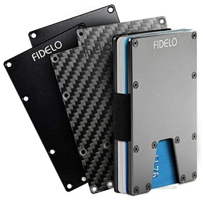 Fidelo Minimalist Wallet For Men - Slim RFID Credit Card Holder Money Clip