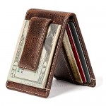 HOJ Co. IVAR ID BIFOLD Money Clip Wallet-Full Grain Leather-Magnetic Front Pocket Wallet