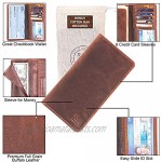 Leather Long Wallet for Men - Brown Bifold Rodeo Wallet & Checkbook Cover
