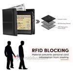 Mens Wallet RFID Genuine Leather Bifold Wallets For Men ID Window 16 Card Holders Gift Box