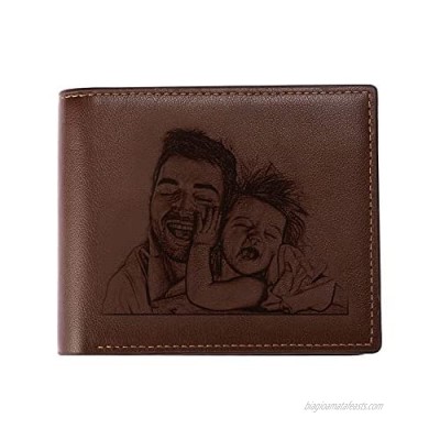 Personalized Wallets for Men  Custom Engraved Photo Wallet Casual Bifold Wallet Personalized Christmas Gifts for Dad  Husband