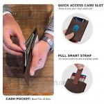 SERMAN BRANDS RFID Blocking Slim Bifold Genuine Leather Thin Minimalist Front Pocket Wallets for Men